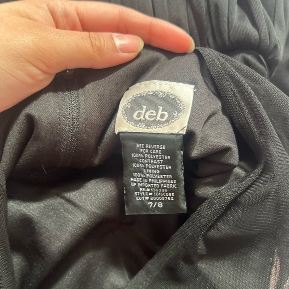 Deb Black Mini Dress with Floral Embellishments - Picture 4 of 7